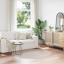 vidaXL Shaggy Szőnyeg Latex Hátlappal Krém ø160 cm lakástextília