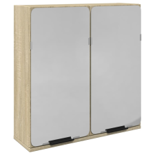vidaXL sonoma-színű szerelt fa fürdőszoba tükörszekrény 64,5x20x66,5cm (849655) fürdőszoba bútor