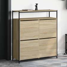 vidaXL Sonoma tölgy cipőszekrény 4 kihajtható fiókkal 100x34x112 cm bútor