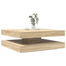vidaXL sonoma tölgy dohányzóasztal 360 fokban forgatható 90x90x34,5 cm bútor