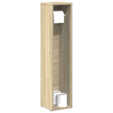 vidaXL sonoma tölgy fürdőszobaszekrény tekercstartóval 20,5x20x90 cm fürdőszoba bútor
