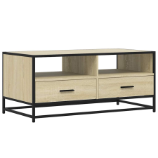 vidaXL sonoma tölgy szerelt fa és fém dohányzóasztal 100x50x45 cm (848785) bútor