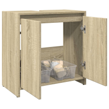 vidaXL sonoma tölgy szerelt fa fürdőszobai mosdószekrény 60x33x60 cm bútor