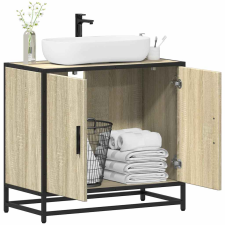 vidaXL sonoma tölgy szerelt fa fürdőszobai mosdószekrény 65x33x60 cm fürdőszoba bútor