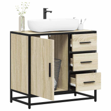 vidaXL sonoma tölgy szerelt fa fürdőszobai mosdószekrény 65x33x60 cm fürdőszoba bútor
