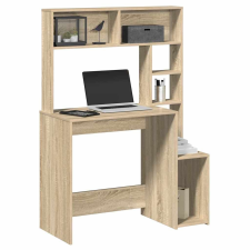 vidaXL sonoma tölgy szerelt fa íróasztal polcokkal 100x45x140 cm íróasztal