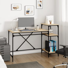 vidaXL sonoma tölgy szerelt fa íróasztal polcokkal 135x50x90 cm íróasztal