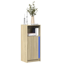 vidaXL sonoma tölgy szerelt fa tálalószekrény LED-del 42,5x34x100 cm bútor