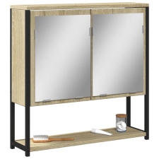 vidaXL sonoma tölgy szerelt fa tükrös fürdőszobaszekrény 60x16x60 cm fürdőszoba bútor