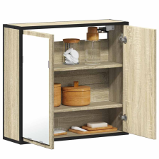 vidaXL sonoma tölgy szerelt fa tükrös fürdőszobaszekrény 65x20x60 cm fürdőszoba bútor