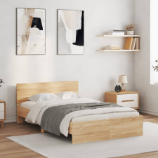 vidaXL sonoma tölgy színű ágykeret fejtámlával 120 x 190 cm ágy és ágykellék