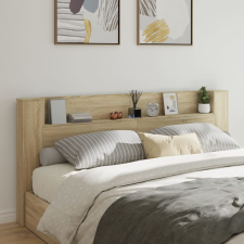 vidaXL sonoma tölgy színű áthidalószekrény LED-ekkel 220x16,5x103,5 cm ágy és ágykellék