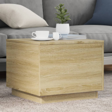 vidaXL sonoma-tölgy színű dohányzóasztal LED-lámpákkal 50x50x40 cm bútor