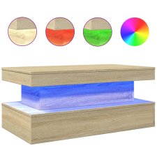 vidaXL sonoma tölgy színű dohányzóasztal LED-lámpákkal 90x50x40 cm (839849) bútor