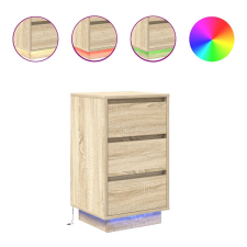 vidaXL sonoma tölgy színű éjjeliszekrény LED-ekkel 38x34x65 cm (861303) bútor
