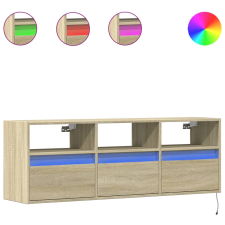 vidaXL sonoma tölgy színű fali TV-szekrény LED-ekkel 130x31x45 cm (852343) bútor