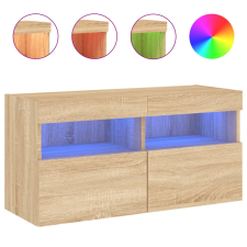 vidaXL sonoma tölgy színű fali TV-szekrény LED-ekkel 80x30x40 cm (837201) bútor