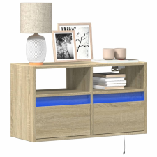 vidaXL sonoma tölgy színű fali TV-szekrény LED-ekkel 80x31x45 cm bútor