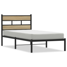 vidaXL sonoma tölgy színű fém ágykeret matrac nélkül 100 x 190 cm (4017096) ágy és ágykellék