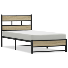 vidaXL sonoma tölgy színű fém ágykeret matrac nélkül 100 x 200 cm (4017267) ágy és ágykellék