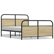 vidaXL sonoma tölgy színű fém ágykeret matrac nélkül 140 x 200 cm (3318649) ágy és ágykellék