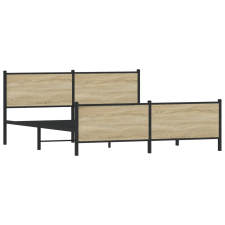 vidaXL sonoma tölgy színű fém ágykeret matrac nélkül 180 x 200 cm (3301364) ágy és ágykellék
