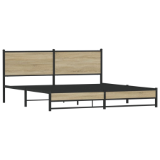 vidaXL sonoma tölgy színű fém ágykeret matrac nélkül 183 x 213 cm (3301396) ágy és ágykellék