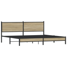 vidaXL sonoma tölgy színű fém ágykeret matrac nélkül 193 x 203 cm (3301393) ágy és ágykellék