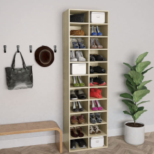 vidaXL sonoma-tölgy színű forgácslap cipősszekrény 54 x 34 x 183 cm kerti bútor