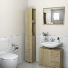 vidaXL sonoma tölgy színű forgácslap fürdőszobaszekrény 25x25x170 cm fürdőszoba bútor