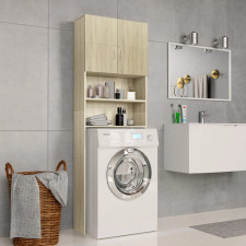vidaXL Sonoma tölgy színű forgácslap mosógépszekrény 64x25,5x190 cm barkácsgép tartozék