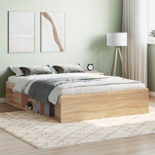 vidaXL sonoma tölgy színű franciaágykeret 135 x 190 cm ágy és ágykellék