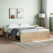 vidaXL sonoma tölgy színű king size ágykeret 150 x 200 cm ágy és ágykellék