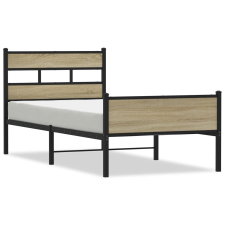 vidaXL sonoma tölgy színű szerelt fa ágykeret matrac nélkül 100x190 cm (4017284) ágy és ágykellék