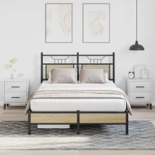 vidaXL sonoma tölgy színű szerelt fa ágykeret matrac nélkül 120x200 cm ágy és ágykellék