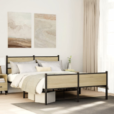 vidaXL sonoma tölgy színű szerelt fa ágykeret matrac nélkül 150x200 cm ágy és ágykellék