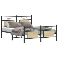vidaXL sonoma tölgy színű szerelt fa ágykeret matrac nélkül 150x200 cm ágy és ágykellék