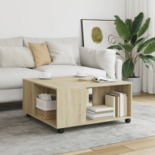 vidaXL sonoma tölgy színű szerelt fa dohányzóasztal 80x80x40 cm bútor