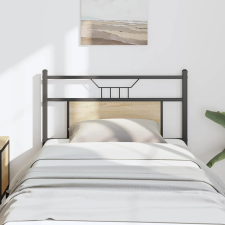 vidaXL sonoma tölgy színű szerelt fa és acél fejtámla 90 cm ágy és ágykellék