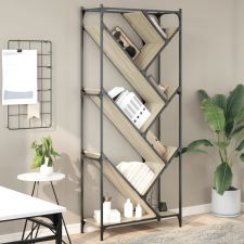 vidaXL sonoma tölgy színű szerelt fa és fém könyvszekrény 79x30x180 cm bútor