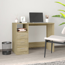 vidaXL sonoma-tölgy színű szerelt fa íróasztal fiókokkal 102x50x76 cm íróasztal
