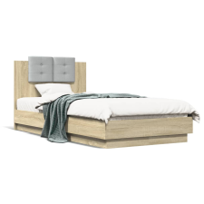 vidaXL sonoma tölgy színű szövet ágykeret fejtámlával 75x190 cm ágy és ágykellék