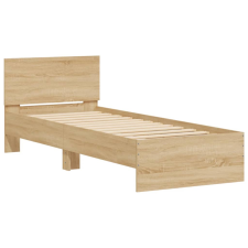 vidaXL sonoma tölgy színű szövet ágykeret fejtámlával 75x190 cm (838661) ágy és ágykellék