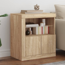 vidaXL sonoma tölgy színű tálalószekrény LED-világítással 60,5x37x67cm bútor