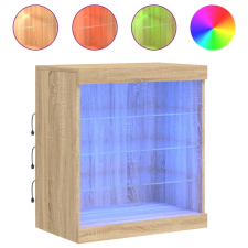 vidaXL sonoma tölgy színű tálalószekrény LED-világítással 60,5x37x67cm (836695) bútor