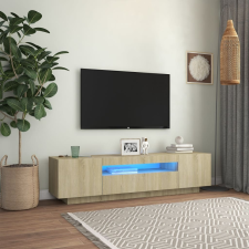 vidaXL sonoma-tölgy színű TV-szekrény LED-lámpákkal 160 x 35 x 40 cm bútor