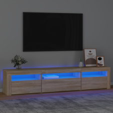 vidaXL sonoma-tölgy színű TV-szekrény LED-lámpákkal 195x35x40 cm bútor
