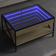 vidaXL sonoma tölgy végtelen hatású LED-es dohányzóasztal 70x50x38 cm bútor