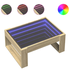 vidaXL sonoma tölgy végtelen hatású LED-es dohányzóasztal 70x53x30 cm (847632) bútor