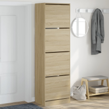vidaXL sonoma tölgyszínű cipőszekrény 4 kihajtható fiókkal 60x42x204cm bútor